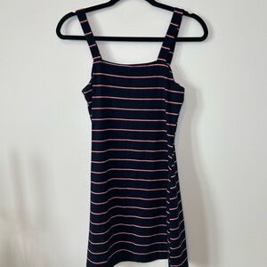 Windsor Navy and Pink Striped Mini Dress